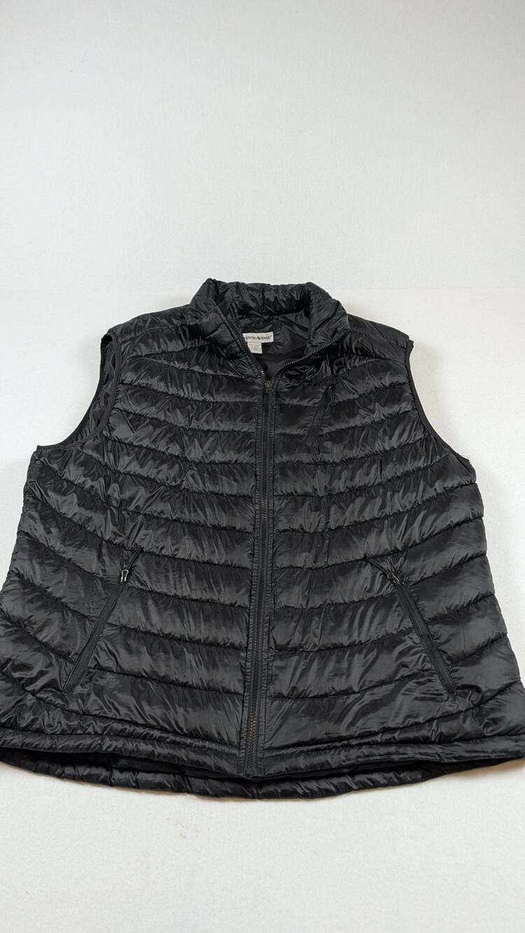 Seventh Avenue Black Quilted Puffer Vest Size XXL